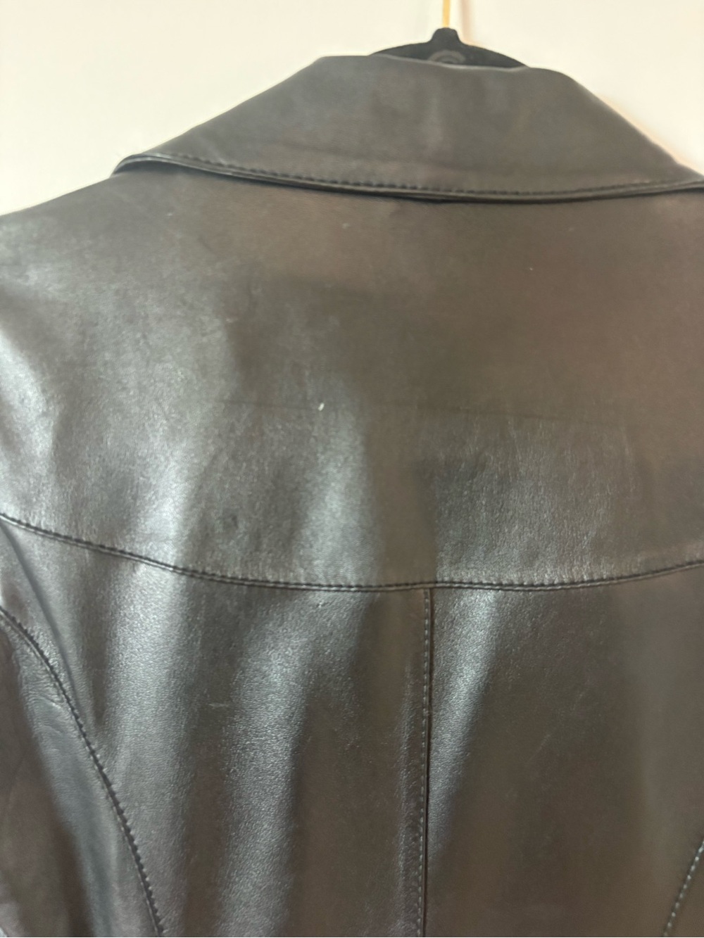 Classic Black Genuine Leather Women's Blazer Jacket - Picture 8 of 10